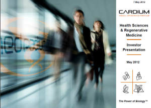 Cardium Investor Presentation May 2012 Cardium Investor Presentation May 2012
